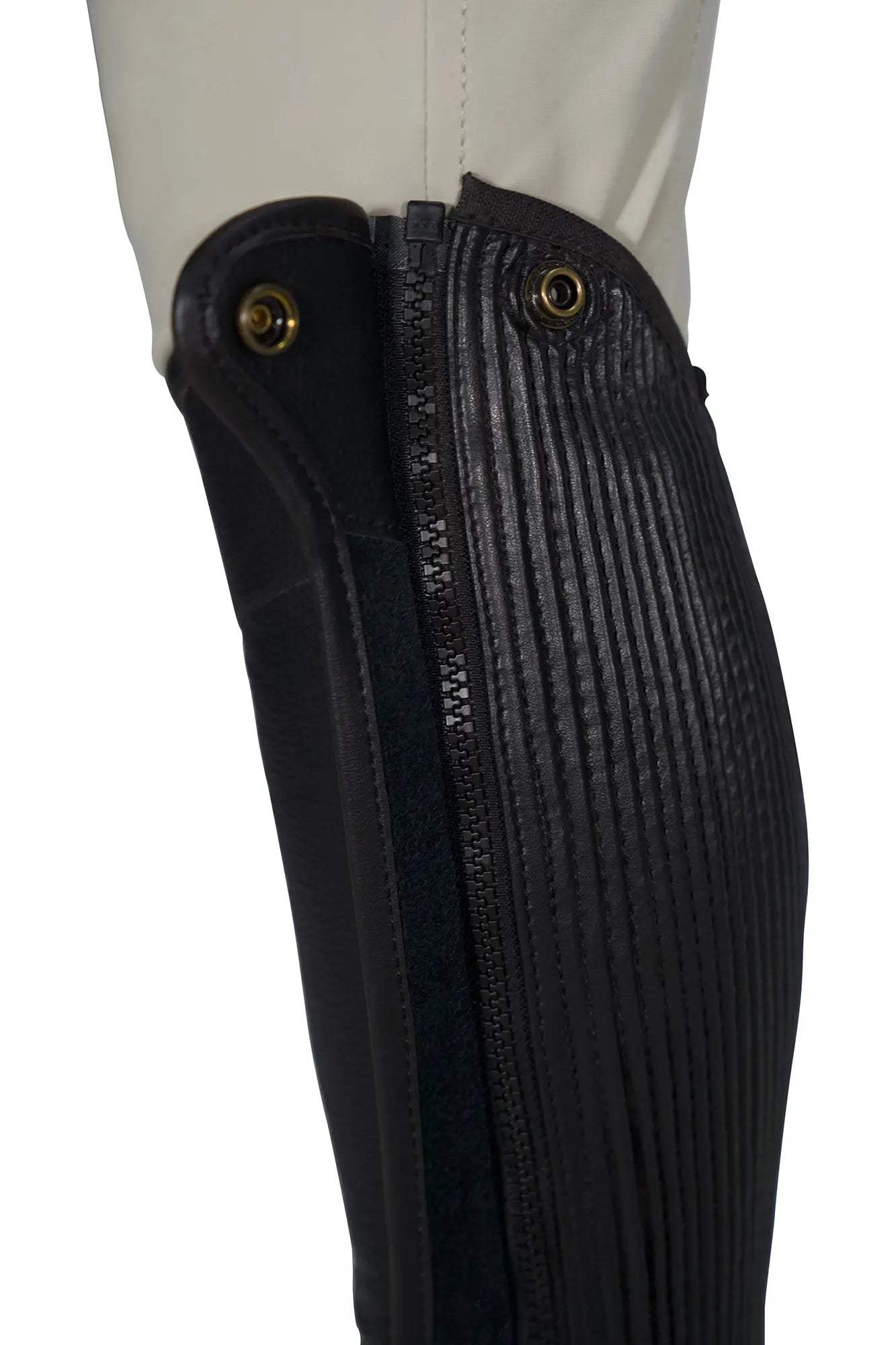 Grand Prix Elite Leather Kids Half Chaps, Black - Huntley Equestrian - Flyclothing LLC
