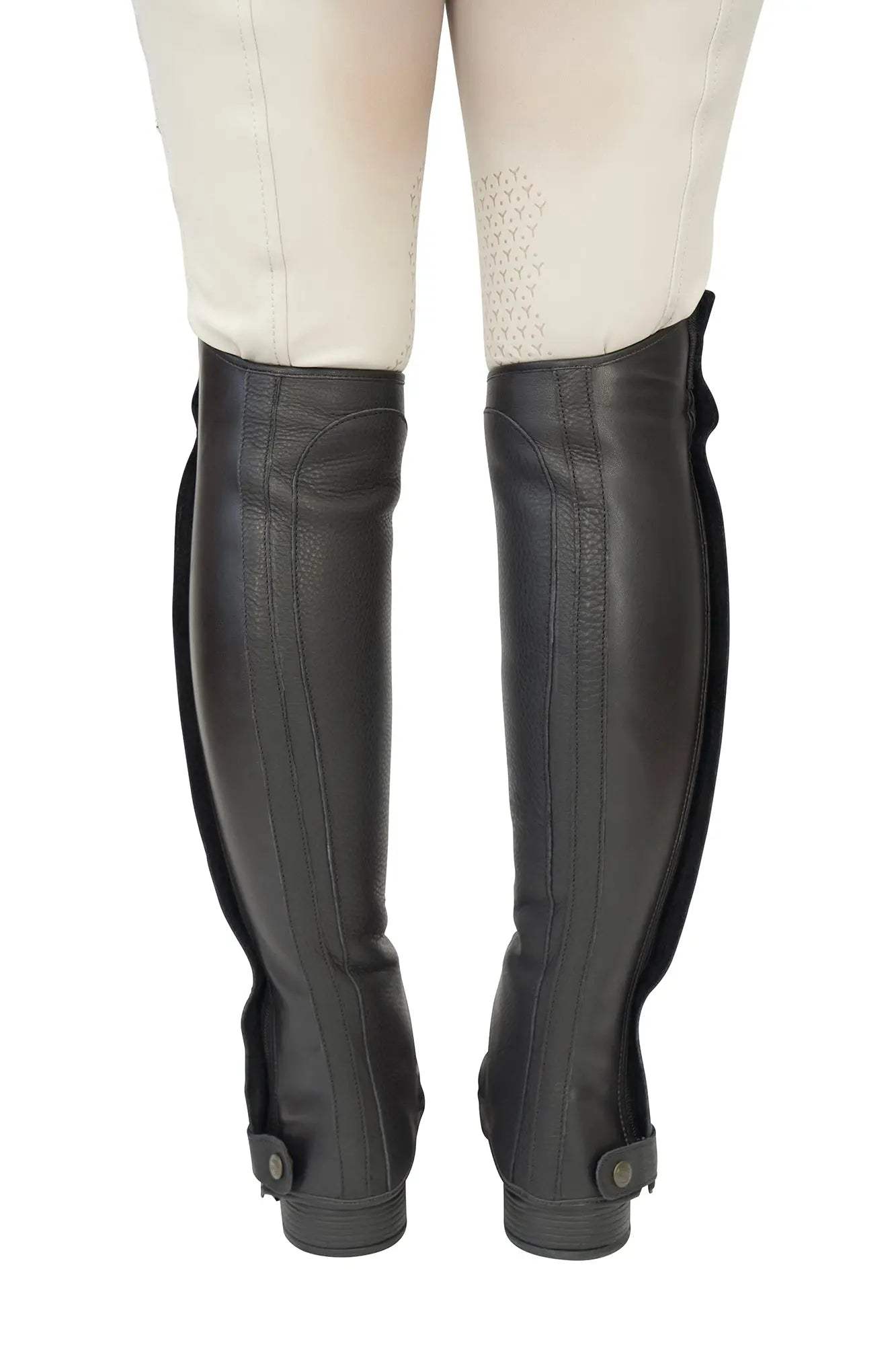 Grand Prix LC Italian Full Leather Half Chaps, Black - Huntley Equestrian - Flyclothing LLC