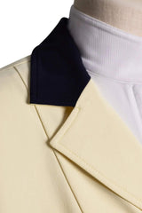 Grand Prix Ladies EQJ 3 Button Show Coat, Butter with Navy Collar - Huntley Equestrian - Flyclothing LLC