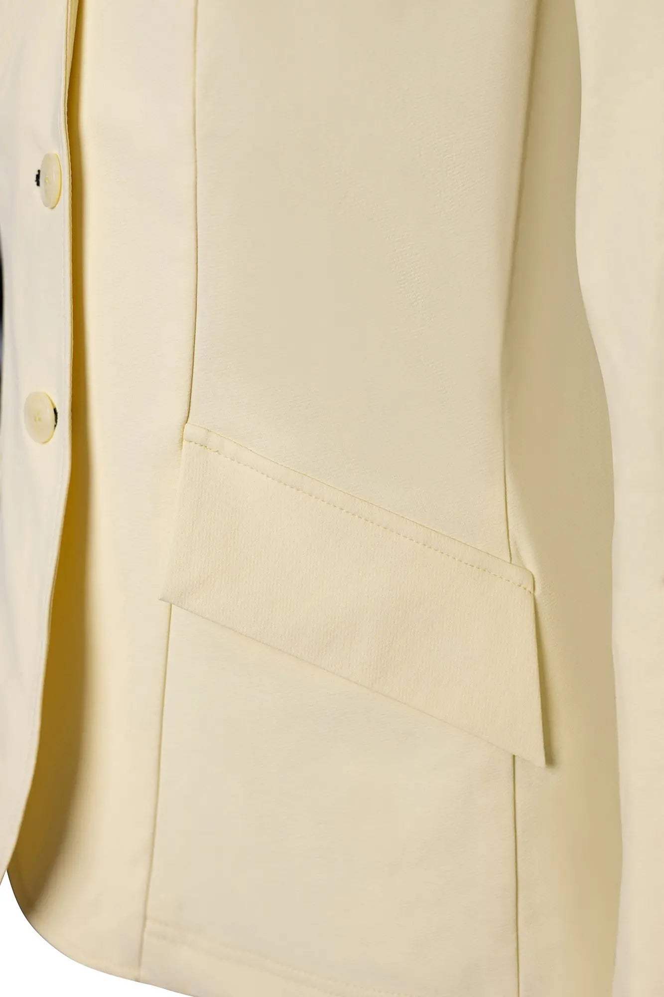 Grand Prix Ladies EQJ 3 Button Show Coat, Butter with Navy Collar - Huntley Equestrian - Flyclothing LLC