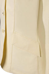 Grand Prix Ladies EQJ 3 Button Show Coat, Butter with Navy Collar - Huntley Equestrian - Flyclothing LLC