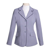 Grand Prix Ladies EQJ 3 Button Show Coat, Cadet Blue with Navy Piping - Huntley Equestrian - Flyclothing LLC