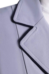 Grand Prix Ladies EQJ 3 Button Show Coat, Cadet Blue with Navy Piping - Huntley Equestrian - Flyclothing LLC