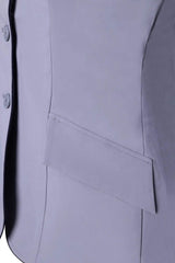 Grand Prix Ladies EQJ 3 Button Show Coat, Cadet Blue with Navy Piping - Huntley Equestrian - Flyclothing LLC