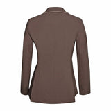 Grand Prix Ladies EQJ 3 Button Show Coat, Chocolate with Tan Piping - Huntley Equestrian - Flyclothing LLC