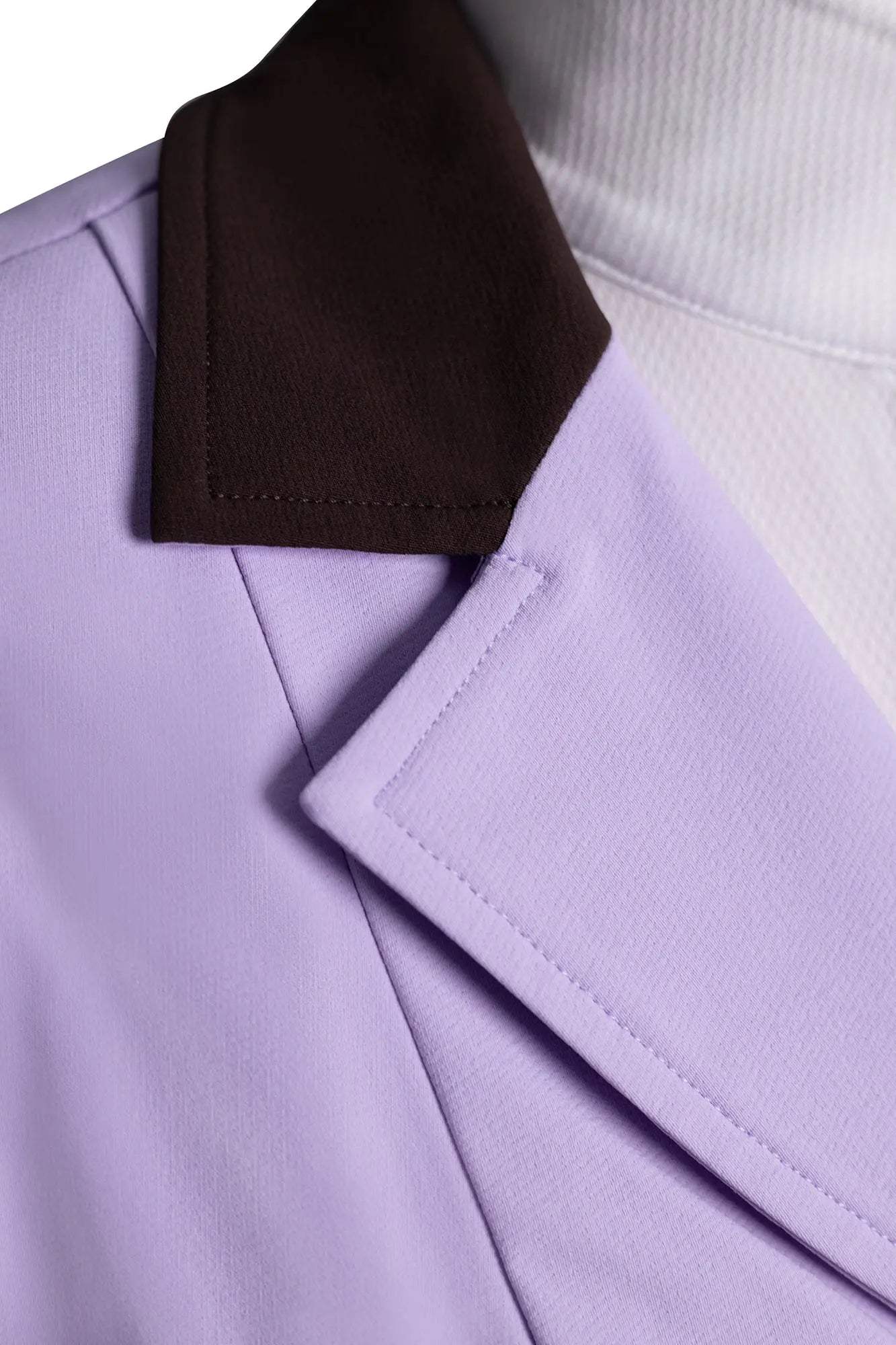 Grand Prix Ladies EQJ 3 Button Show Coat, Lilac with Chocolate Collar - Huntley Equestrian - Flyclothing LLC