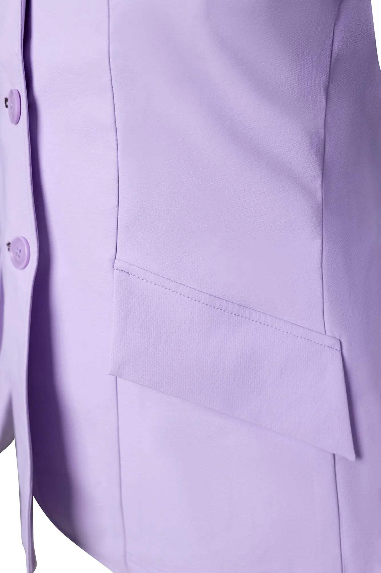 Grand Prix Ladies EQJ 3 Button Show Coat, Lilac with Chocolate Collar - Huntley Equestrian - Flyclothing LLC