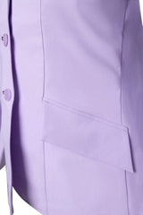 Grand Prix Ladies EQJ 3 Button Show Coat, Lilac with Chocolate Collar - Huntley Equestrian - Flyclothing LLC
