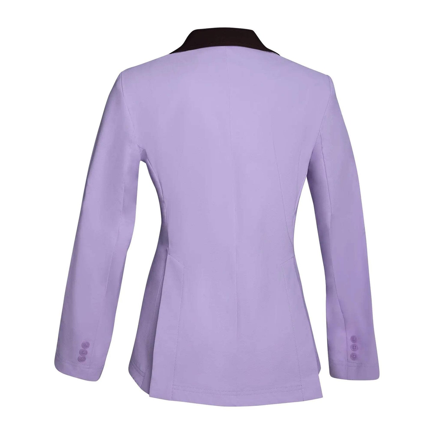 Grand Prix Ladies EQJ 3 Button Show Coat, Lilac with Chocolate Collar - Huntley Equestrian - Flyclothing LLC