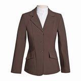 Grand Prix Ladies EQJ 3 Button Show Coat, NY Tech Fabric, Chocolate