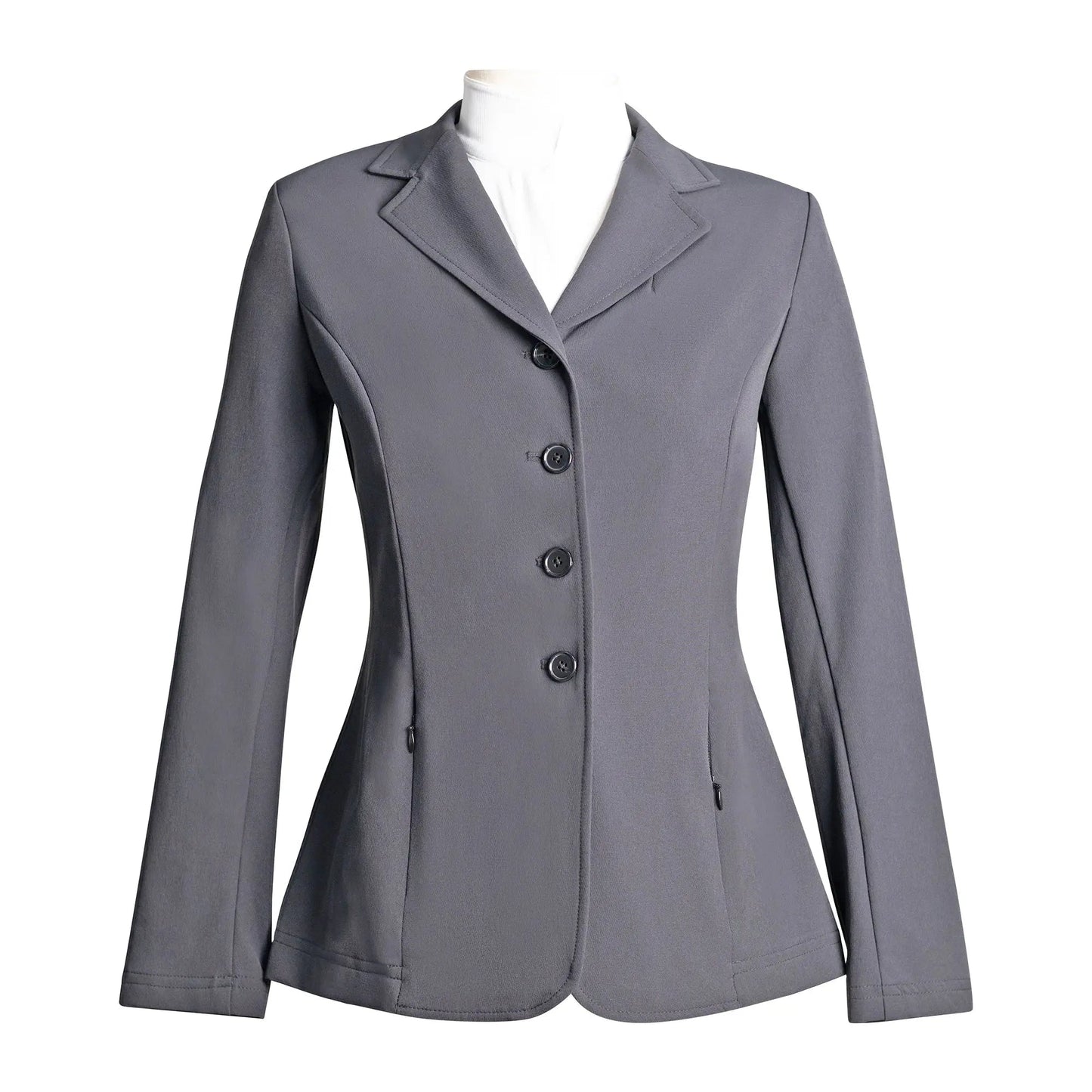 Grand Prix Ladies Quinn Show Coat, 4 Button with Hidden Zipper Closure, Navy