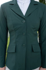 Grand Prix Ladies EQJ 3 Button Show Coat, NY Tech Fabric, New Green