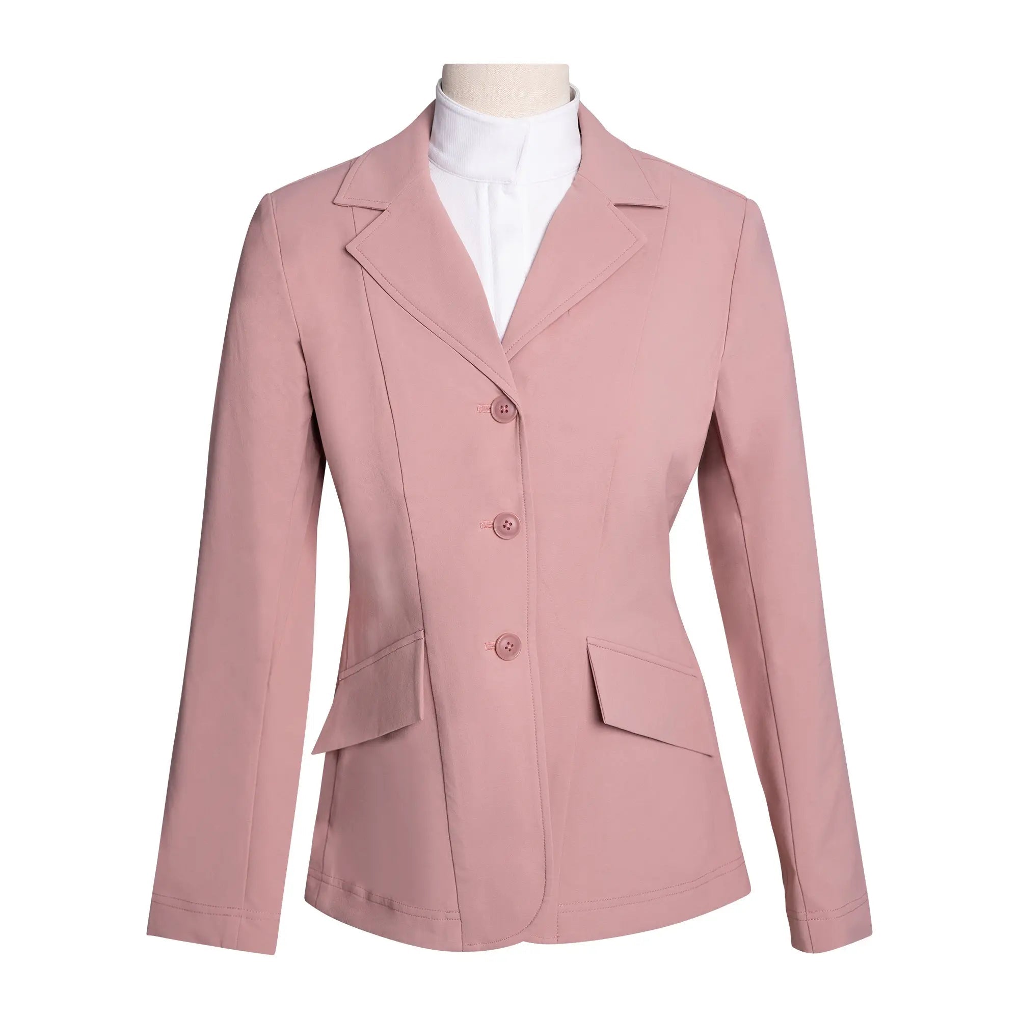 Grand Prix Ladies EQJ 3 Button Show Coat, NY Tech Fabric, Rose