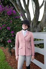 Grand Prix Ladies EQJ 3 Button Show Coat, NY Tech Fabric, Rose