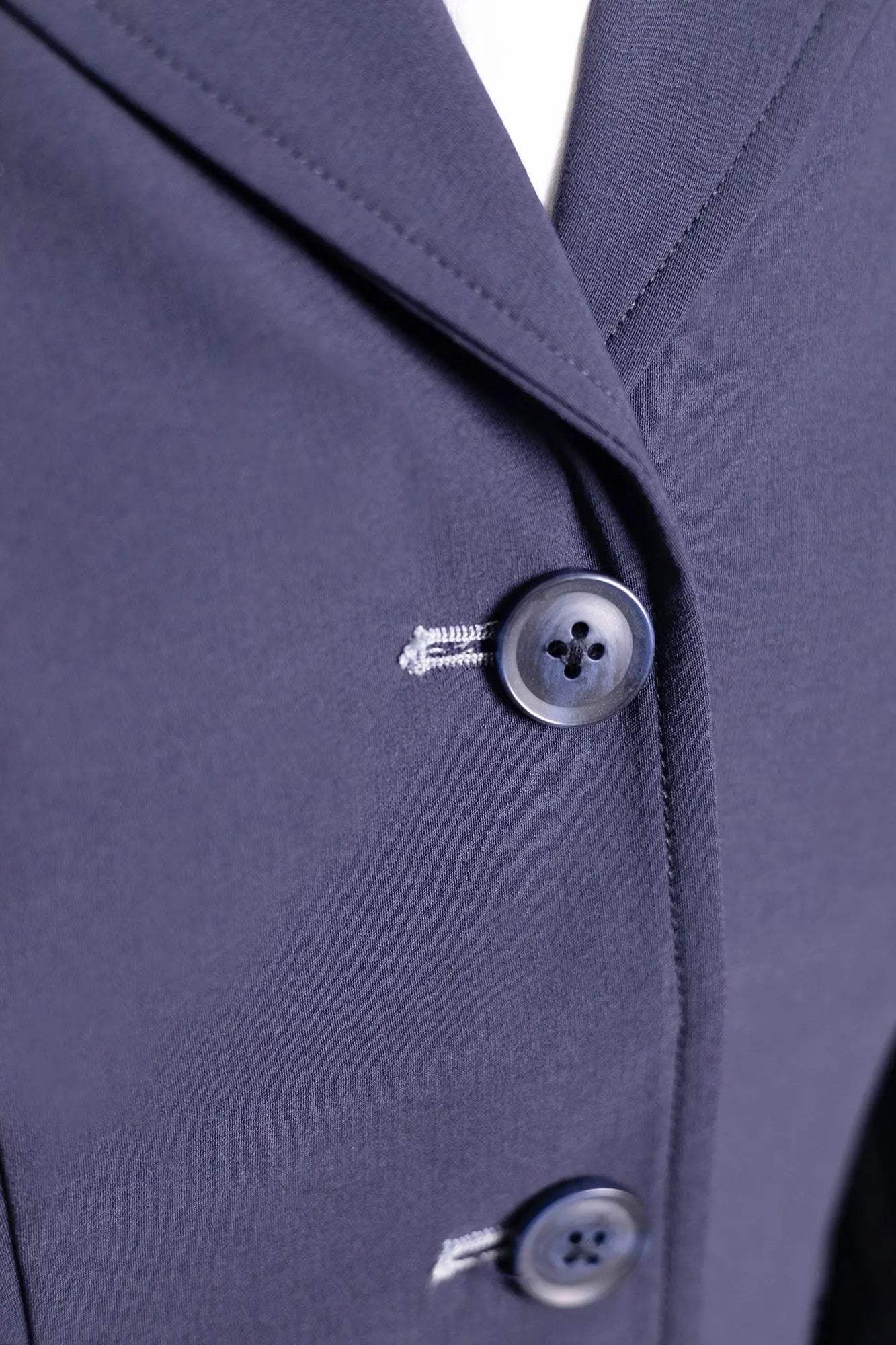 Grand Prix Ladies EQJ 3 Button Show Coat, Navy with Cadet Blue Collar - Huntley Equestrian - Flyclothing LLC