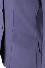 Grand Prix Ladies EQJ 3 Button Show Coat, Navy with Cadet Blue Collar - Huntley Equestrian - Flyclothing LLC