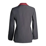 Grand Prix Ladies EQJ Classic 3 Button Show Jacket, Black with Burgundy Collar - Huntley Equestrian - Flyclothing LLC