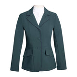 Grand Prix Ladies EQJ Classic 3 Button Show Jacket, New Green with Navy Piping - Huntley Equestrian - Flyclothing LLC