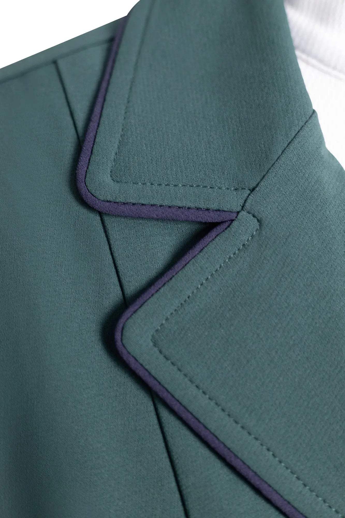 Grand Prix Ladies EQJ Classic 3 Button Show Jacket, New Green with Navy Piping - Huntley Equestrian - Flyclothing LLC