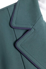 Grand Prix Ladies EQJ Classic 3 Button Show Jacket, New Green with Navy Piping - Huntley Equestrian - Flyclothing LLC