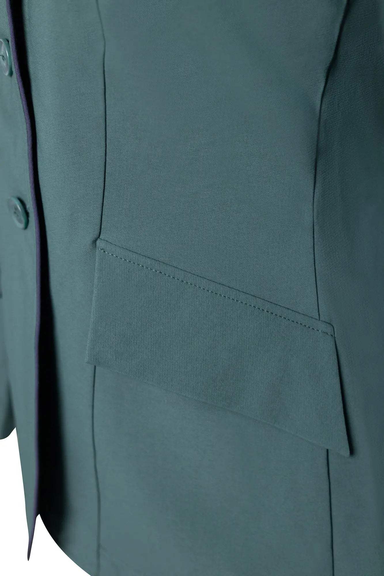 Grand Prix Ladies EQJ Classic 3 Button Show Jacket, New Green with Navy Piping - Huntley Equestrian - Flyclothing LLC
