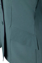 Grand Prix Ladies EQJ Classic 3 Button Show Jacket, New Green with Navy Piping - Huntley Equestrian - Flyclothing LLC