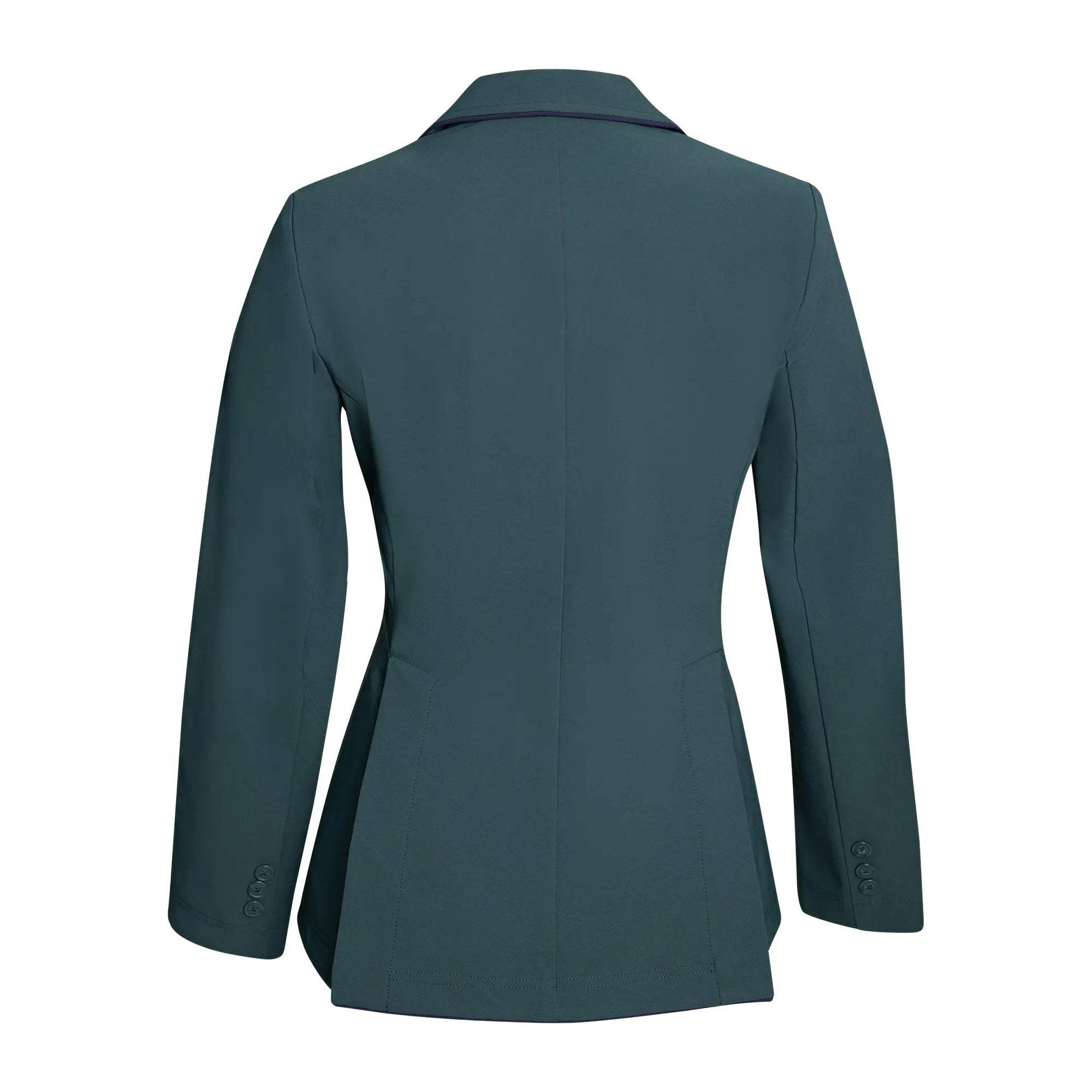 Grand Prix Ladies EQJ Classic 3 Button Show Jacket, New Green with Navy Piping - Huntley Equestrian - Flyclothing LLC