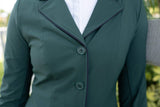 Grand Prix Ladies EQJ Classic 3 Button Show Jacket, New Green with Navy Piping - Huntley Equestrian - Flyclothing LLC