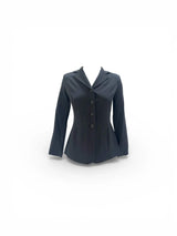 Grand Prix Quinn Show Jacket, 4 Button Front with Hidden Zipper Closure, Black - Huntley Equestrian - Flyclothing LLC