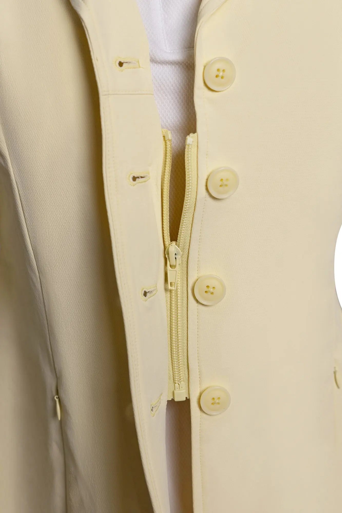 Grand Prix Quinn Show Jacket, 4 Button Front with Hidden Zipper Closure, Butter