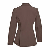 Grand Prix Quinn Show Jacket, 4 Button Front with Hidden Zipper Closure, Chocolate