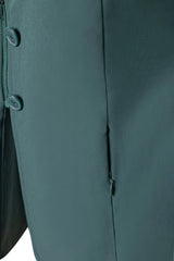 Grand Prix Quinn Show Jacket, 4 Button Front with Hidden Zipper Closure, New Green