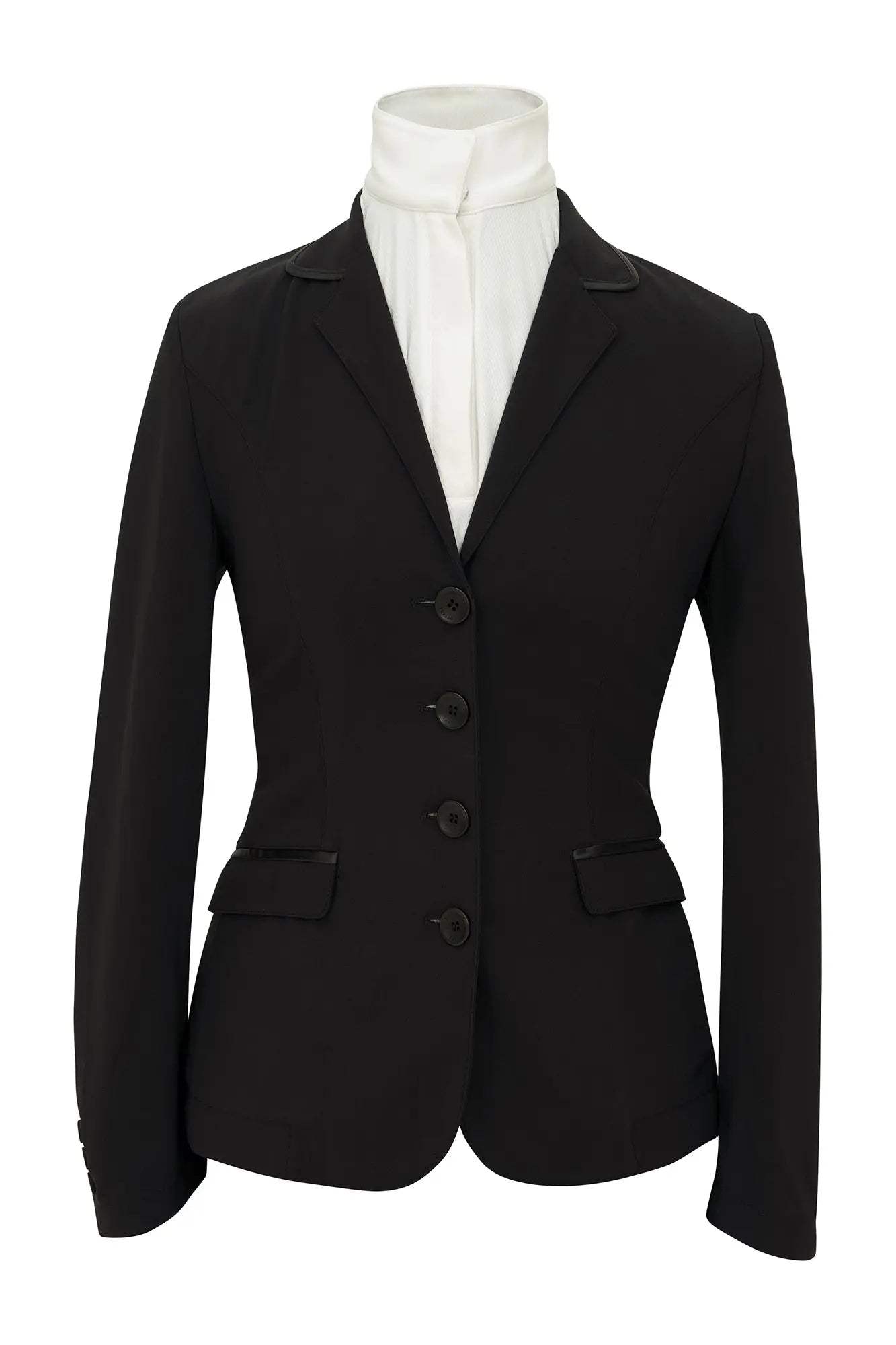 Grand Prix Saltare Dolce 4 Button Riding Jacket, Black - Huntley Equestrian - Flyclothing LLC
