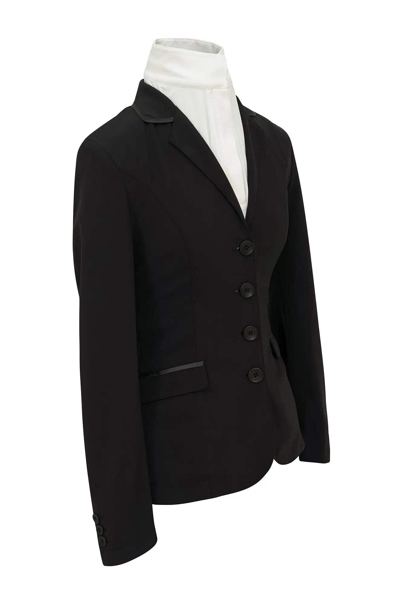 Grand Prix Saltare Dolce 4 Button Riding Jacket, Black - Huntley Equestrian - Flyclothing LLC