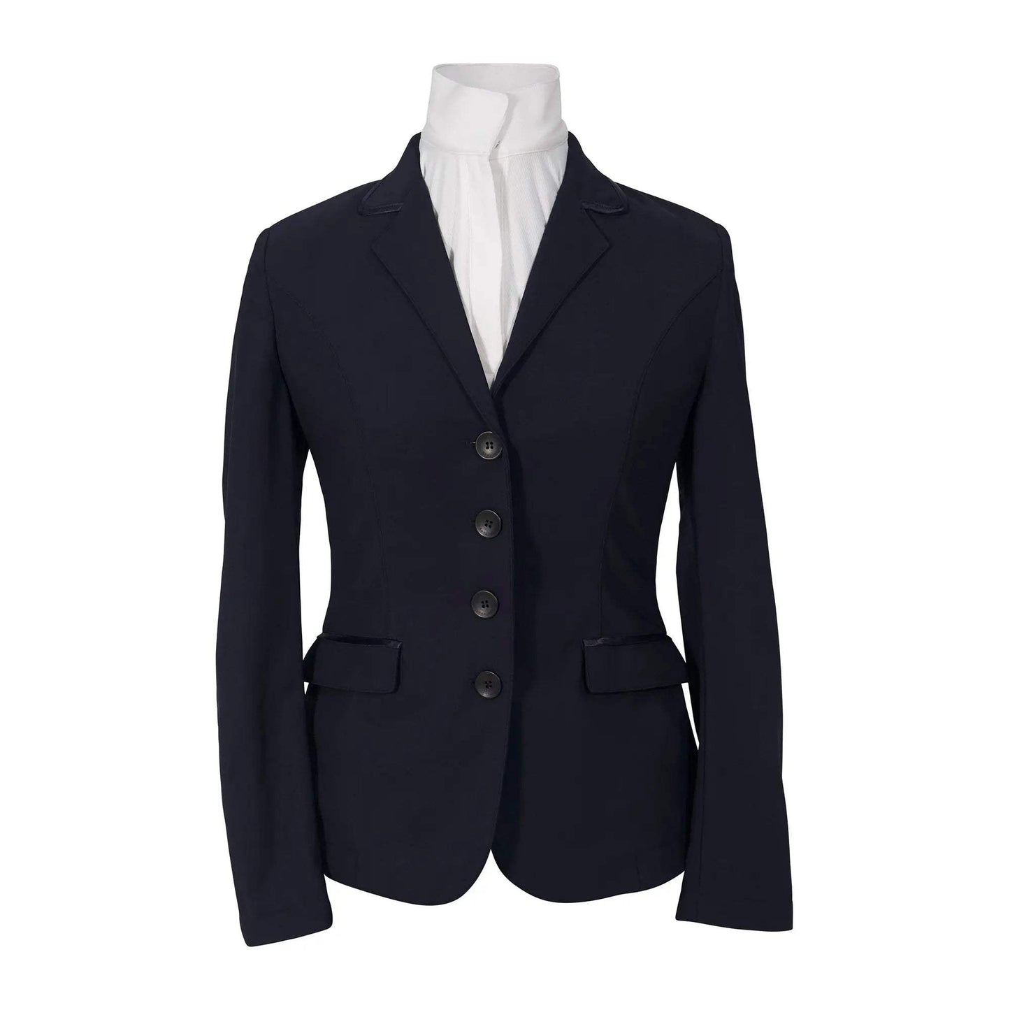 Grand Prix Saltare Dolce 4 Button Riding Show Jacket, Navy - Huntley Equestrian - Flyclothing LLC