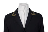 Grand Prix Saltare Premio 4 Button Riding Show Coat, Black with Moss Green