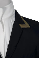 Grand Prix Saltare Premio 4 Button Riding Show Coat, Black with Moss Green