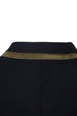 Grand Prix Saltare Premio 4 Button Riding Show Coat, Black with Moss Green