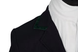 Grand Prix Saltare Premio 4 Button Riding Show Coat, Black with Dark Green