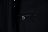 Grand Prix Saltare Premio 4 Button Riding Show Coat, Black with Dark Green