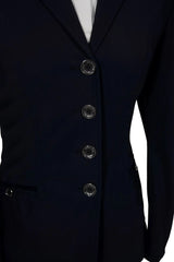 Grand Prix Saltare Premio 4 Button Riding Show Coat, Navy with Navy