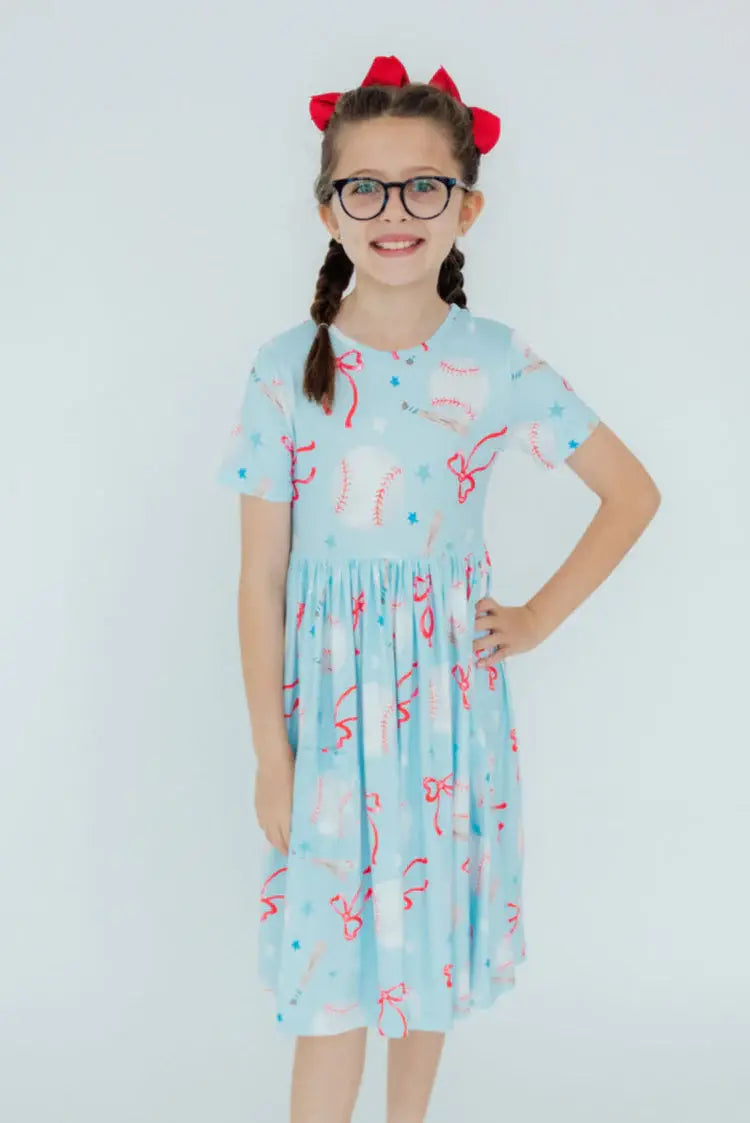 Grand Slam Glam S/S Pocket Twirl Dress - Mila & Rose ® - Flyclothing LLC