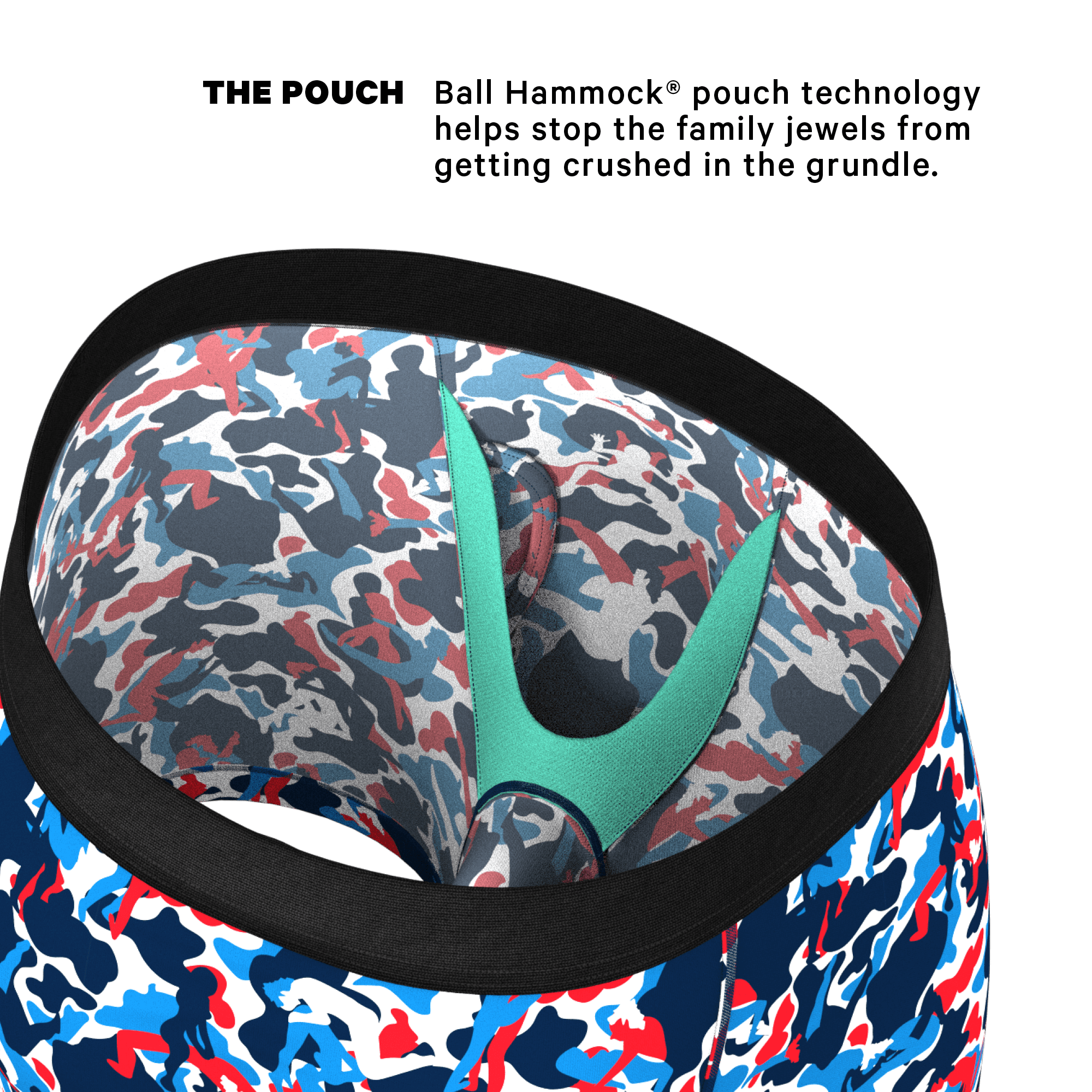 The Grand Finale | USA Camouflage Ball Hammock® Pouch Underwear With Fly - Shinesty