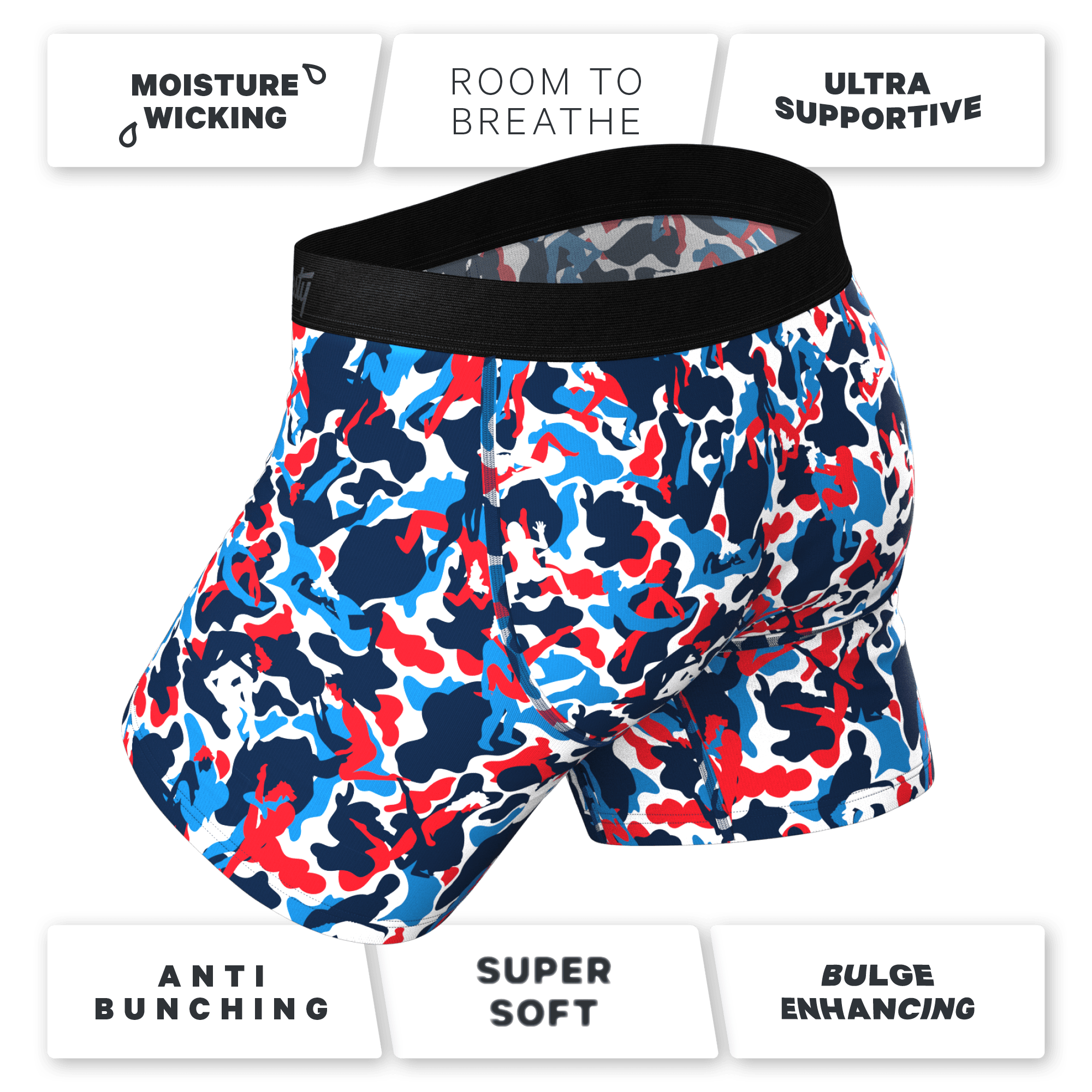 The Grand Finale | USA Camouflage Ball Hammock® Pouch Underwear With Fly - Shinesty