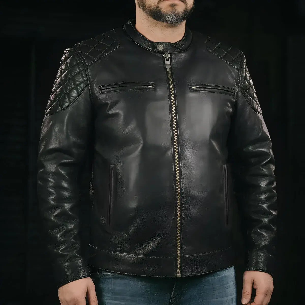 Grand Prix - Men's Leather Motorcycle Jacket - First Manufacturing Company - Flyclothing LLC