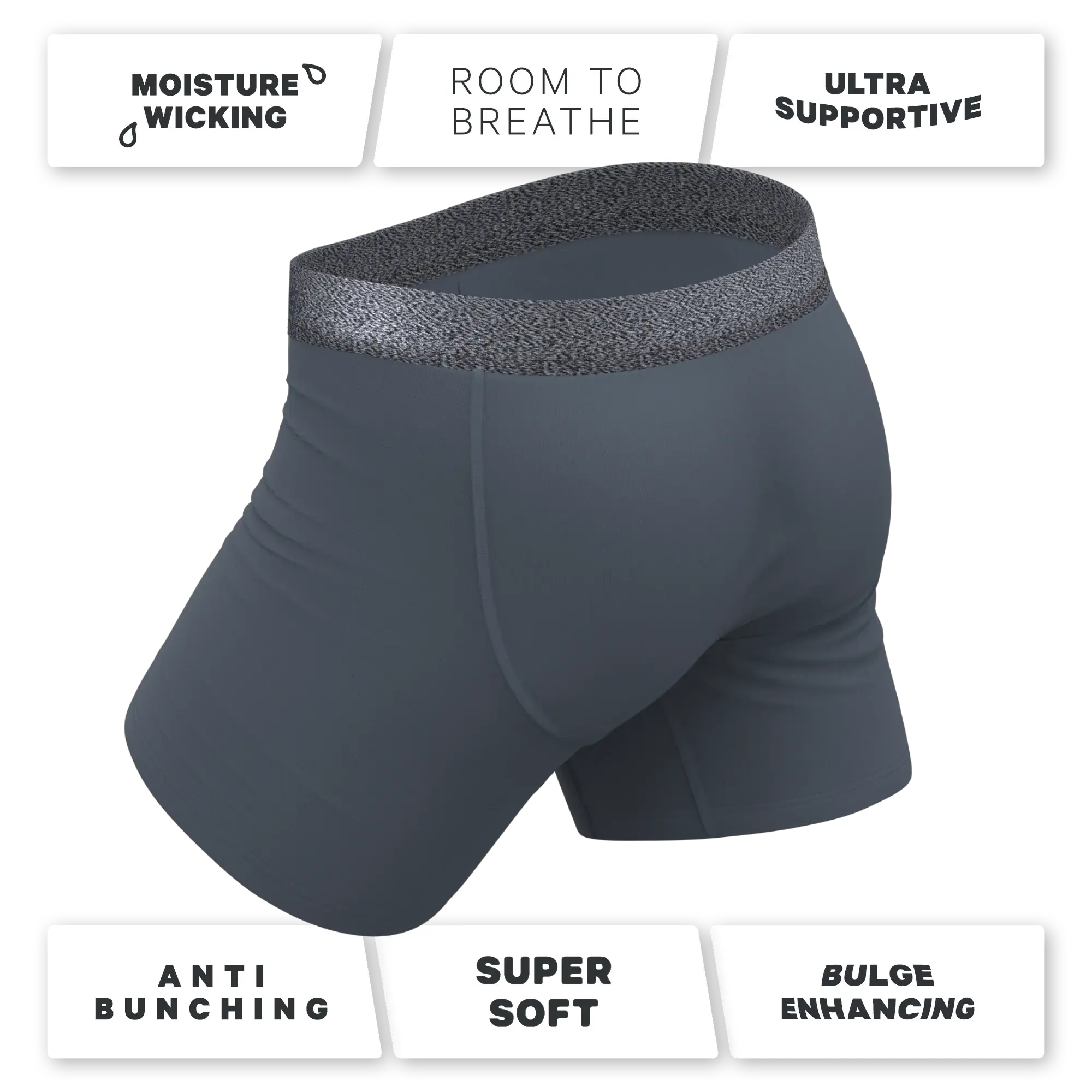 The Graphite | Tonal Grey Ball Hammock® Pouch Underwear With Fly - Shinesty - Flyclothing LLC