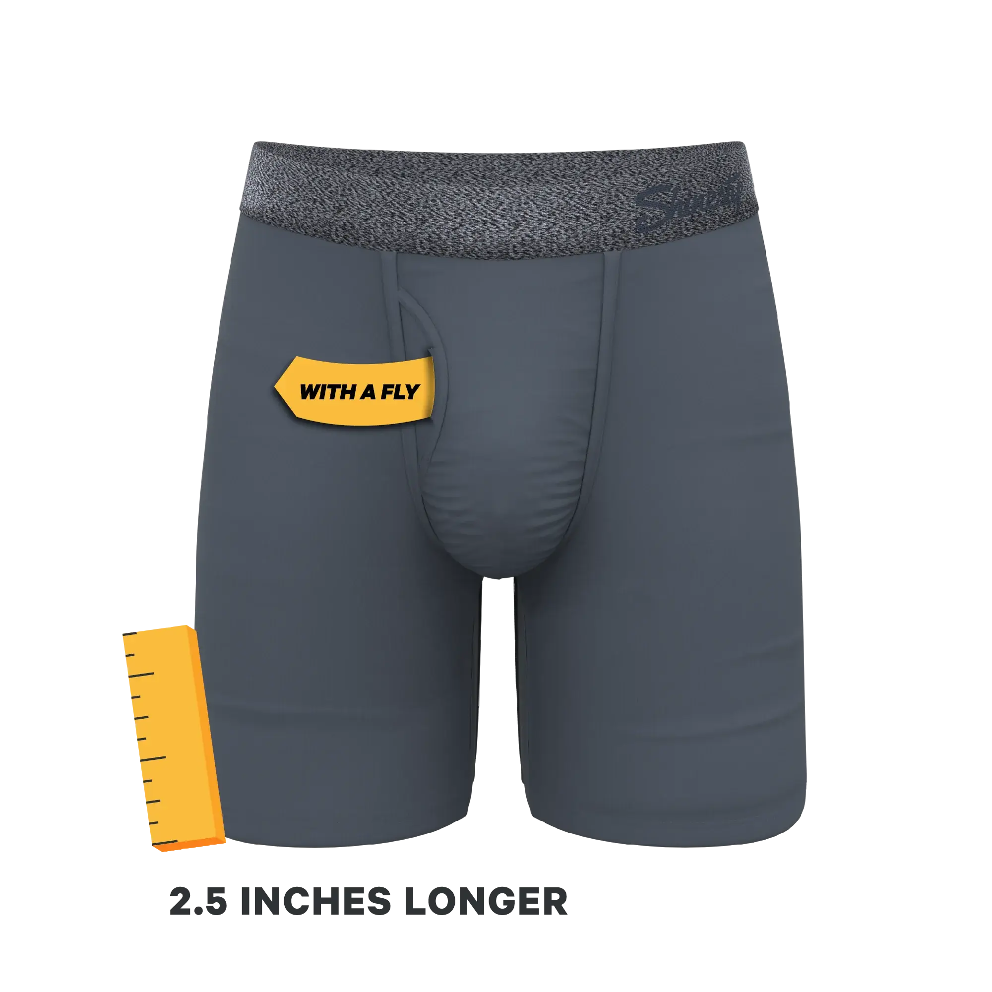 The Graphite | Tonal Grey Long Leg Ball Hammock® Pouch Underwear With Fly - Shinesty - Flyclothing LLC