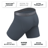 The Graphite | Tonal Grey Long Leg Ball Hammock® Pouch Underwear With Fly - Shinesty - Flyclothing LLC