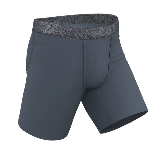 The Graphite | Tonal Grey Long Leg Ball Hammock® Pouch Underwear With Fly - Shinesty - Flyclothing LLC