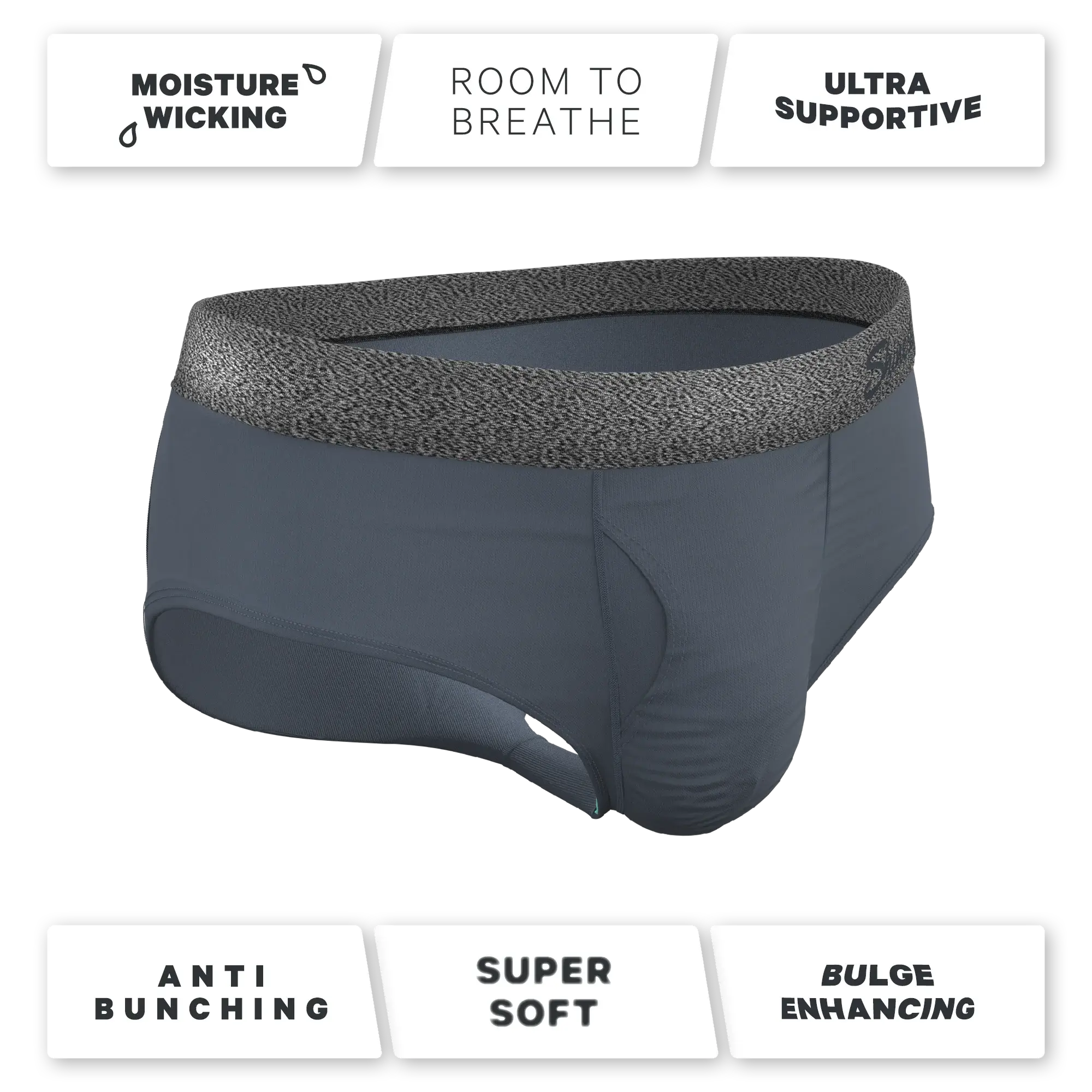 The Graphite | Tonal Grey Ball Hammock® Pouch Underwear Briefs - Shinesty - Flyclothing LLC